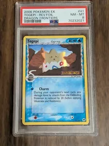 Pokemon 2006 Ex Togepi-Rev.Foil Dragon Frontiers Psa 8 41/101 come nuovo LOW POP - Foto 1 di 1