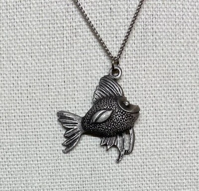 COLGANTE DE PELTRE EN CADENA, COLLAR - CADENA 18" - PECES DE LUJO Foto 1 de 3