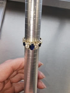 10k Yellow Gold Sapphire Ring Sz-6.25 No Scrap Wear - Picture 1 of 7