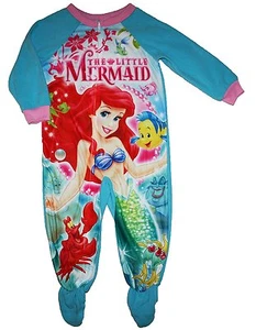 Disney Princess The Little Mermaid Ariel Footed Sleeper Pajama Girl Size 4T 5T - Picture 1 of 1