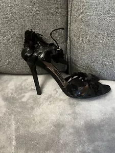 Tom Ford Flower Floral Leather Suede Sandals Heels Size 41 New Rare! - Picture 1 of 6