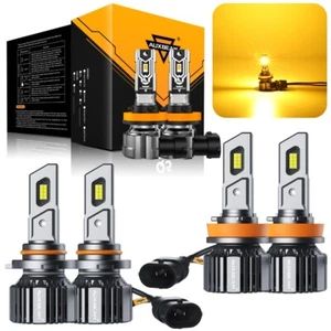 AUXBEAM 9005 H11 H11/H8 LED Faro Alto Bajo 3000K Ámbar Amarillo Bombillas Antiniebla - Imagen 1 de 12