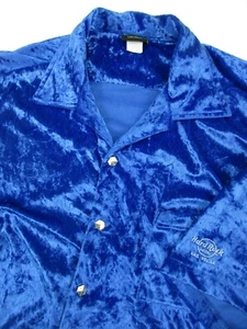 Herren XL Hard Rock Hotel Las Vegas Würfel Knopf blau Filz weiches Hemd USA - Bild 1 von 6