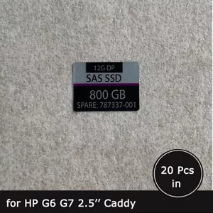 20 Stck. 787337 800GB SAS SSD Caddy Tray Etikett Aufkleber für HPE - Bild 1 von 1