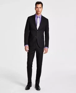 Kenneth Cole Reaction Black Men's Ready Flex Slim Fit Suit 42L 35 x 32 yja1625 - Picture 1 of 7
