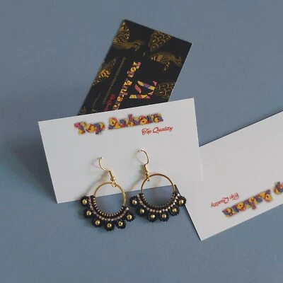 Perlenohrringe Rocaille multicolor Perlen Traditionelle Ohrringe. - Bild 1 von 3