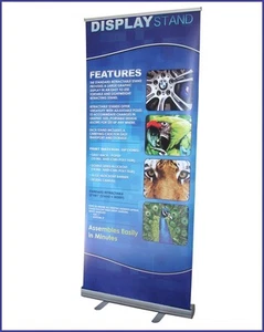 6 unidades 33,5""x79,5"" Roll Up Retráctil Banner Soporte Hardware - Imagen 1 de 3