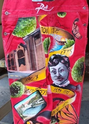 Mono pintura al óleo arte urbano Redd Curry también conocido como REDD.Q-Detroit interés gay LGBTQ Foto 1 de 4