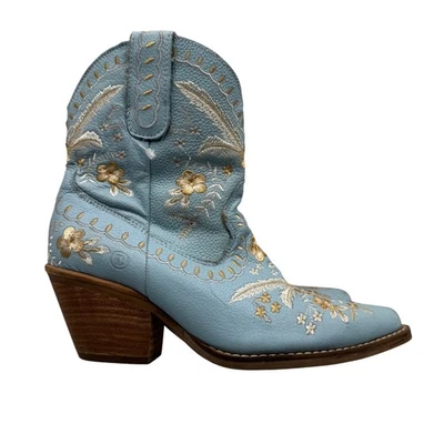 Dingo Botas Occidentales Boho Puntera Almendra Bordadas Cuero Azul Primrose Mujer 6.5 Foto 1 de 4