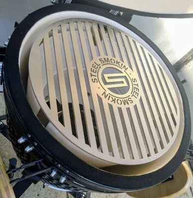 STEEL 🔥 SMOKIN Aldi Neueste 2025 Midi Kamado 14" Pizzastahl Grillrost 3 x Grillerhöhung