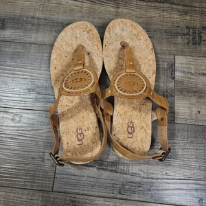 Women's Ugg Ayden II Sandal brown cork soles size 6.5 great condition SH2 - Picture 1 of 8