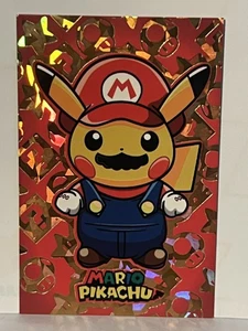 Pokemon Mario Pikachu Formas Holo Feliz Navidad Tarjeta Base de Datos Casi Nuevo - Imagen 1 de 2