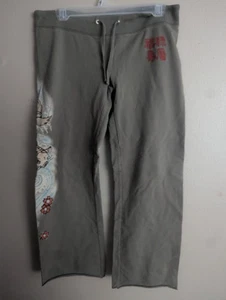 Y2K Vintage Koi Fish Lucky Brand Knit Wear Sweatpants Size S Rare - Picture 1 of 5