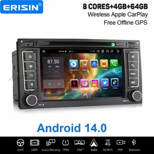 Autoradio 4 GB + 64 GB Android 14 CarPlay navigatore DAB + CD 4G per VW Touareg T5 Multivan - Foto 1 di 24