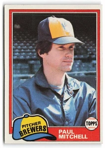 1981 Topps #449 Paul Mitchell Milwaukee Brewers - Picture 1 of 2