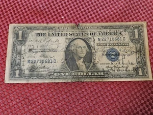 1935A 1 $ WWII - Short Snorter - ROUGH COND / VIELLEICHT 10 SIGNATURES...KANN NICHT LESEN!!! - Bild 1 von 4