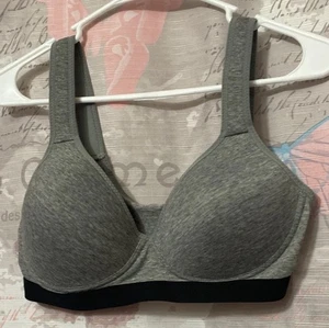 ZONE PRO Women’s Gray Padded Sport Bra Medium Support Wire Free Size 1X - Picture 1 of 10