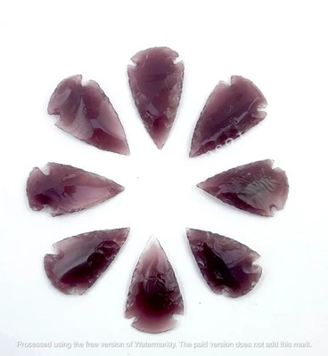 Cristal punta de flecha de obsidiana púrpura hecho por el hombre, 4 piezas, cabujón de piedras preciosas sueltas Foto 1 de 4