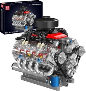 V8 Motorbausteine Set, Aufbau eines laufenden Motors, Artikel 10171 (487 Teile) - Bild 1 von 9