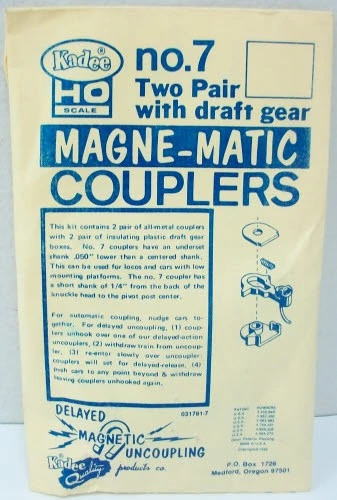 Acopladores Magne-Matic escala 7 HO Kadee dos pares con engranaje de tiro (10) Foto 1 de 1