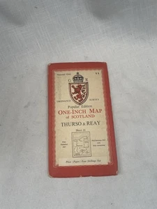 Vintage Ordnance Survey Map Of Scotland Sheet 11 Thurso & Reay Paper - Foto 1 di 8