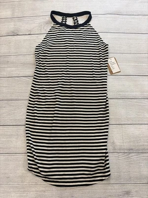 Vans Costa платье женщин маленький черный белый полоски ребристый бак спортивное повседневное - Изображение 1 из 4