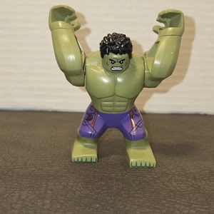 Lego Marvel Avengers Hulk Minifigure Big Fig Olive Green Purple Pants - Picture 1 of 4
