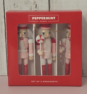 Pfefferminz Platz 3 rosa/rot Weihnachten Nussknacker Soldat Ornamente Holz NEU - Bild 1 von 5