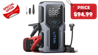 UTRAI 4000A 汽车起动器 带空气压缩机 150PSI,18W QC 移动电源,12V — 第 1/4 张图片