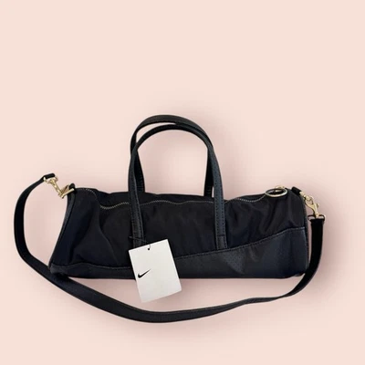 NIKE NWT Sportswear Barrel Bag Purse 5L Black Gold Classic New - Image 1 of 4