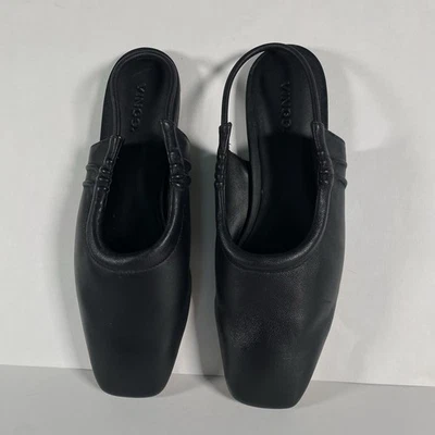 $300 VINCE CADYA PUNTERA CUADRADA SLINGBACK PLANO CUERO NEGRO BALLET 8,5 M / 38,5 Foto 1 de 4