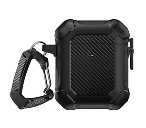 Airpods Pro 2022 1 & 2 - Carbon Fibre Case - Switch Lock Cover with Belt Clip - Picture 1 of 4