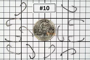 100x #10 Baitholder Fishing Hooks Offset Strong Chemically Sharpened Jig USA! - Picture 1 of 5