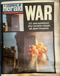 Boston Herald Newspaper, September 12, 2001, 9/11 Coverage - Picture 1 of 7
