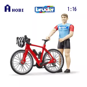 Bruder 1:16 Scale Road Toy Bike And Cyclist With Racing Bicycle & Helmet - Photo 1/2