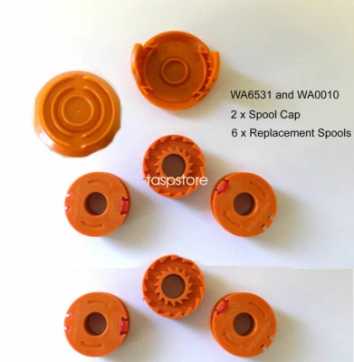 Worx Spool Cap(2) WA6531 Replacement Spool WA0010(6) For GT Trimmers WG150 WG165 - Image 1 of 4