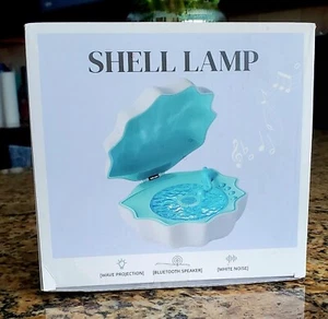Shell Lamp Wave Projector Light, White Noise Bluetooth Speaker w/ Blue Interior - Picture 1 of 8