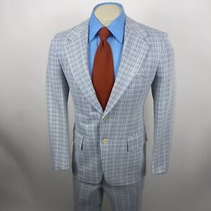 Saks Fifth Avenue Suit Mens 39 Leisure Jacket 32 29 Pants Vtg 60s 70s Polyester