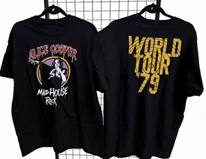 Alice Cooper 1979 Madhouse Rock Tour 2X Sided Cotton T -Shirt XL - Picture 1 of 2