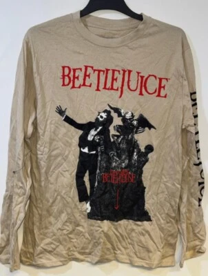 Beetlejuice Long Sleeve T Shirt Comedy Horror Film Move Merch Tim Burton Size M - Image 1 of 4