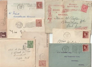 c.1916/51 8 x BRISTOL POSTAL HISTORY COVERS & CARDS MAGIC LANTERN XMAS ADVERTS - Picture 1 of 2