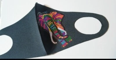 Women's Rhinestone Sparkle Bling Thick Black Reusable Face Mask Covering - Image 1 of 2