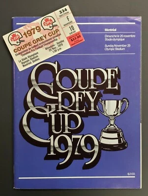 1979 Olympic Stadium Grey Cup Program Montreal vs Edmonton + Ticket Stub CFL - Image 1 of 4