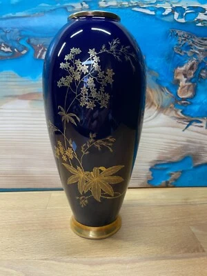 Kobaltvase Lindner Kueps Bavaria Echt Kobalt Karin SK 157/25 Porzellanvase - Bild 1 von 4