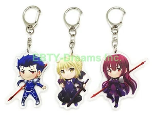 Set of 3 Fate Stay Grand Acrophobia Anime Acrylic Keychain Saber Lancer Scathach - Picture 1 of 2