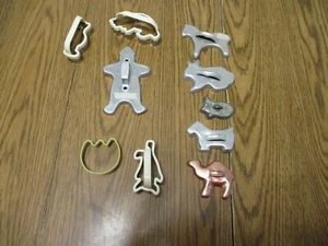 LOT OF TEN VINTAGE COOKIE CUTTERS METAL - Picture 1 of 9
