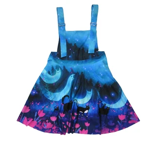 NWT BlackMilk Kitty Parade Apron Dress Cat Haunted Forest Mini L - Picture 1 of 7