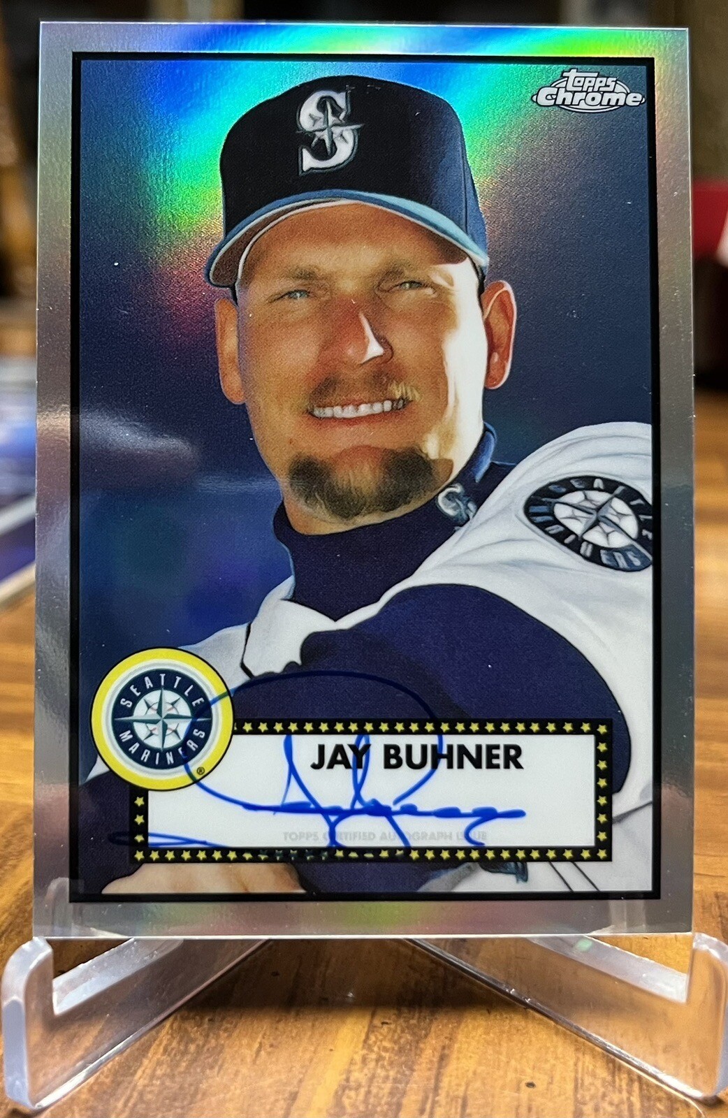 2021 Topps Chrome Platinum Anniversary Refractor /199 Jay Buhner #PA-JB Auto