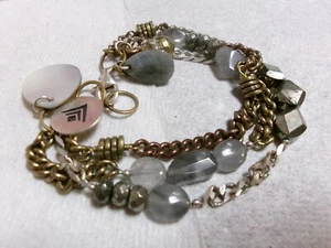 Retired Silpada Pyrite Labradorite Stone Crystal Sterling Bracelet - Picture 1 of 5