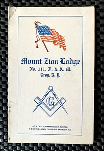 MOUNT ZION LODGE TROY N.Y. 1918 COMMUNICATIONS WORLD WAR I DEAD SOLDIERS BOOKLET - Picture 1 of 3